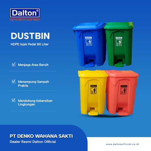 Dustbin HDPE Injak Pedal 80 Liter Dalton