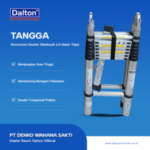 Tangga Alumunium Double Teleskopik 6.5 Meter Triple